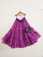Wine Tiered Lehenga