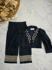 Navy Blue Sequins and Gota Co-Ords
