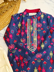 Blue Patola Kurta Set
