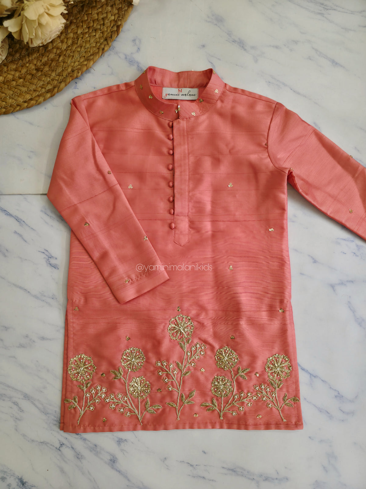 Coral Petals Kurta Pajamas