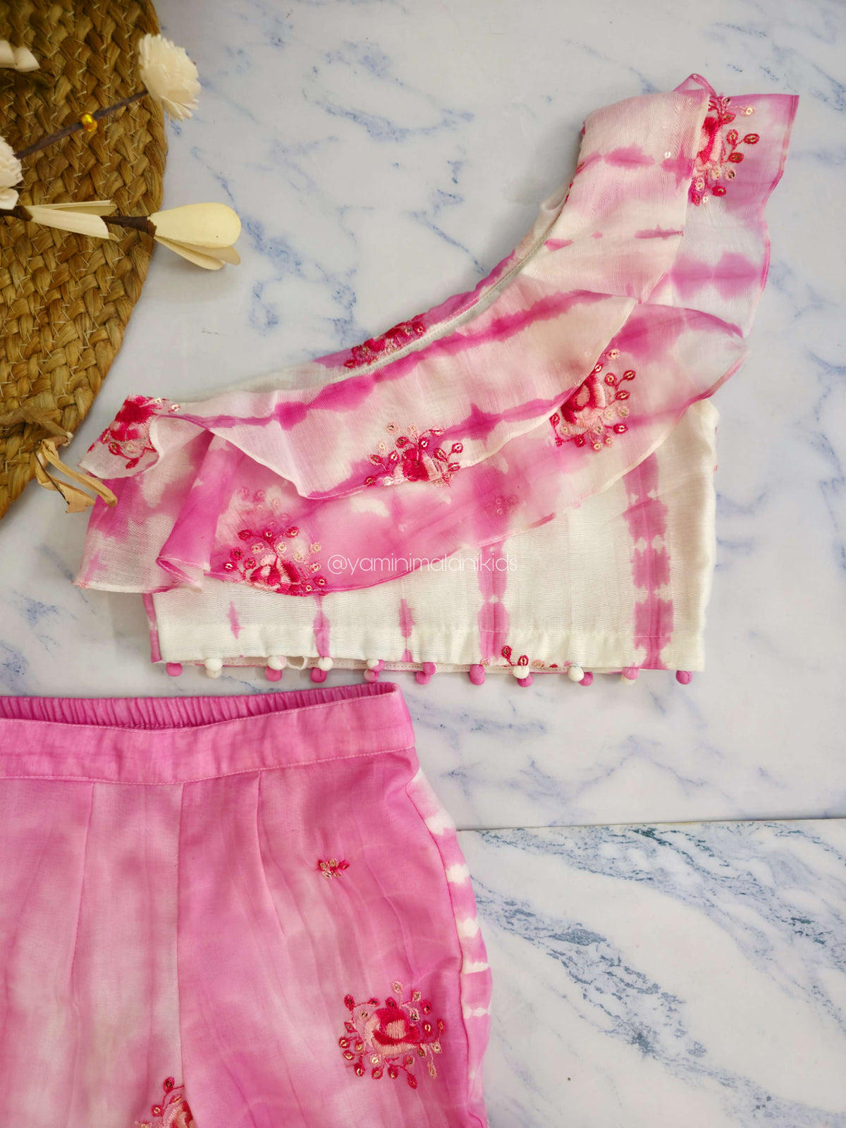 Pink Shibori Sharara Set