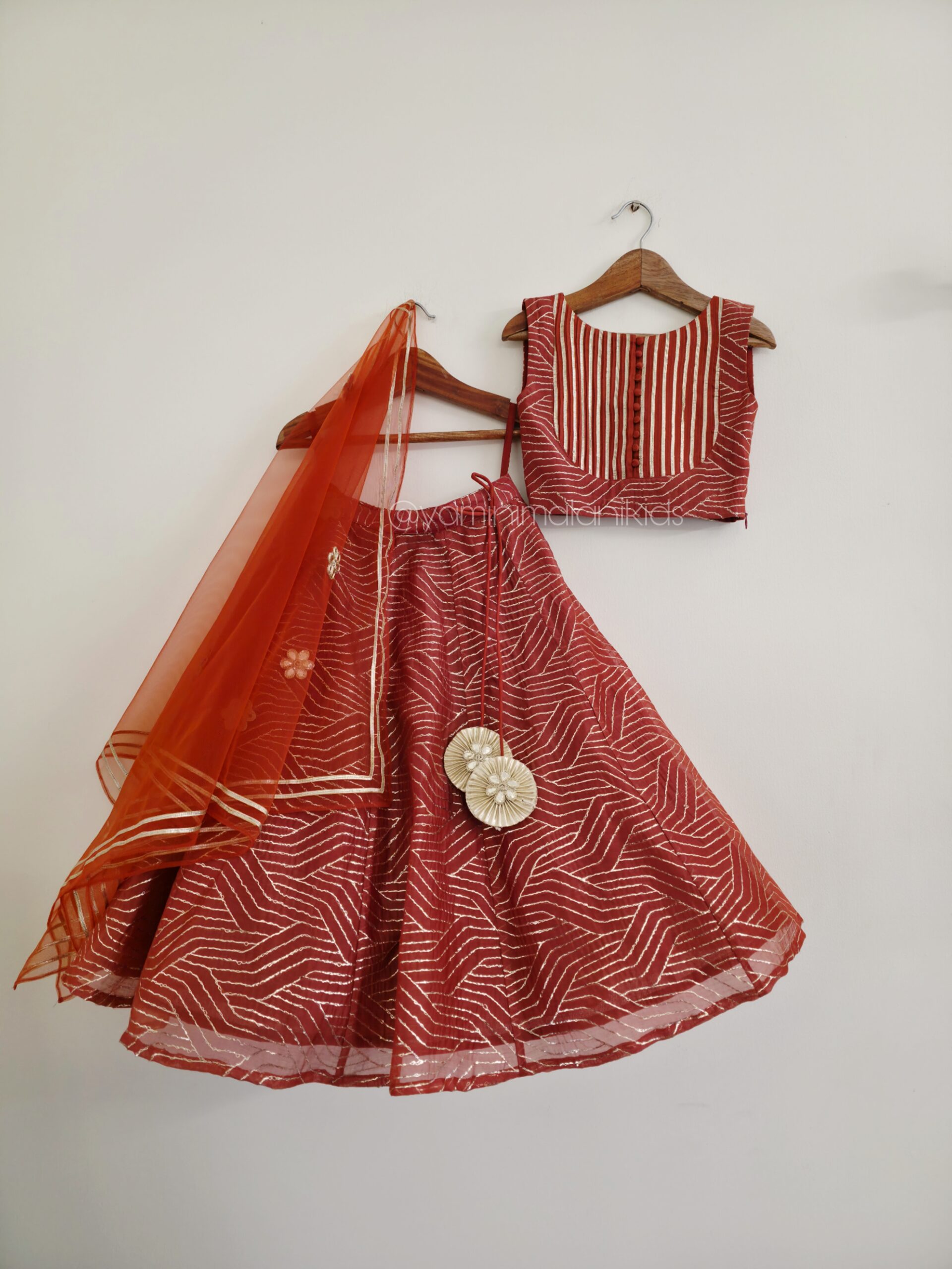 Rust Gota Lehenga