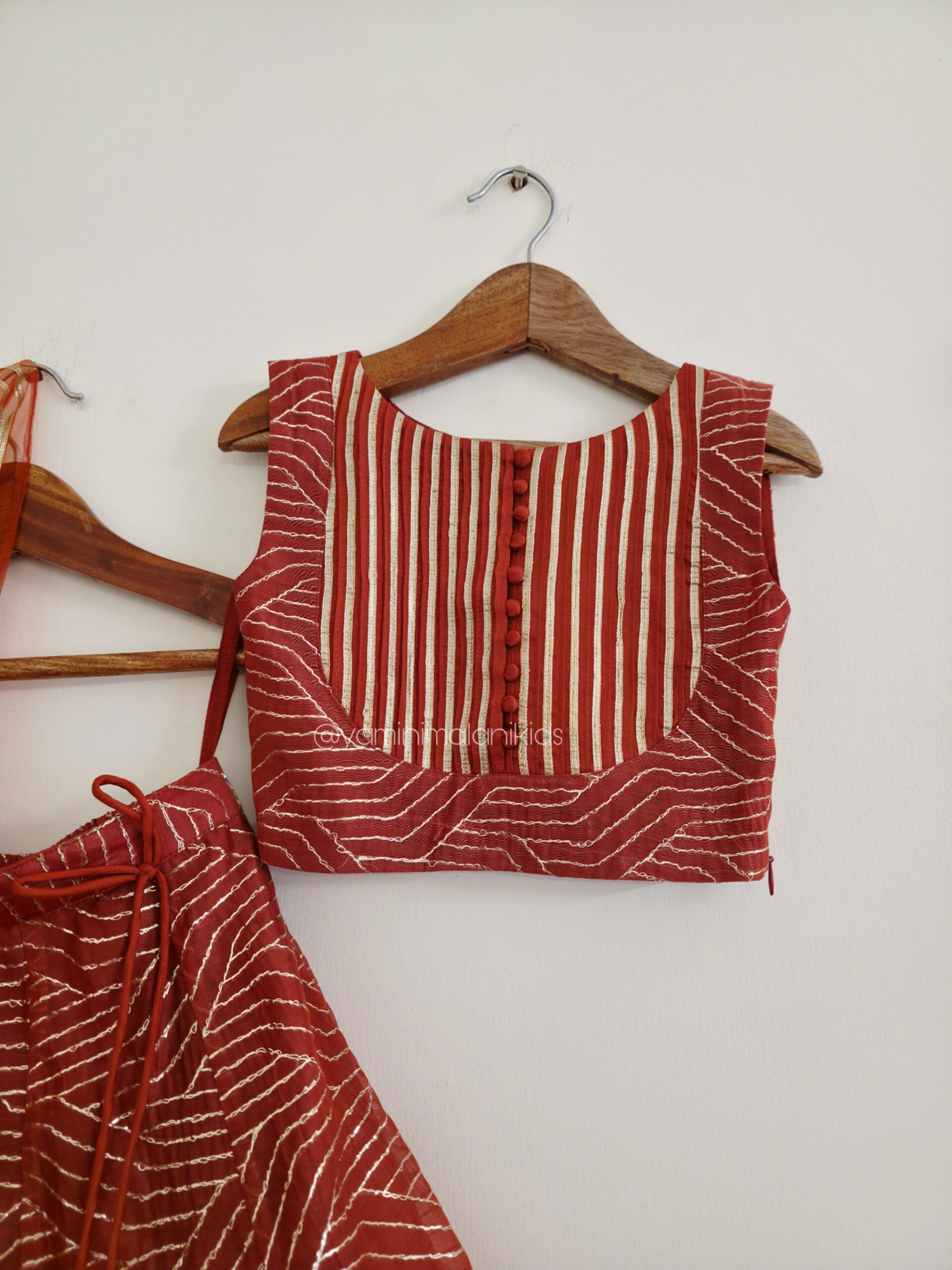 Rust Gota Lehenga - Image 6