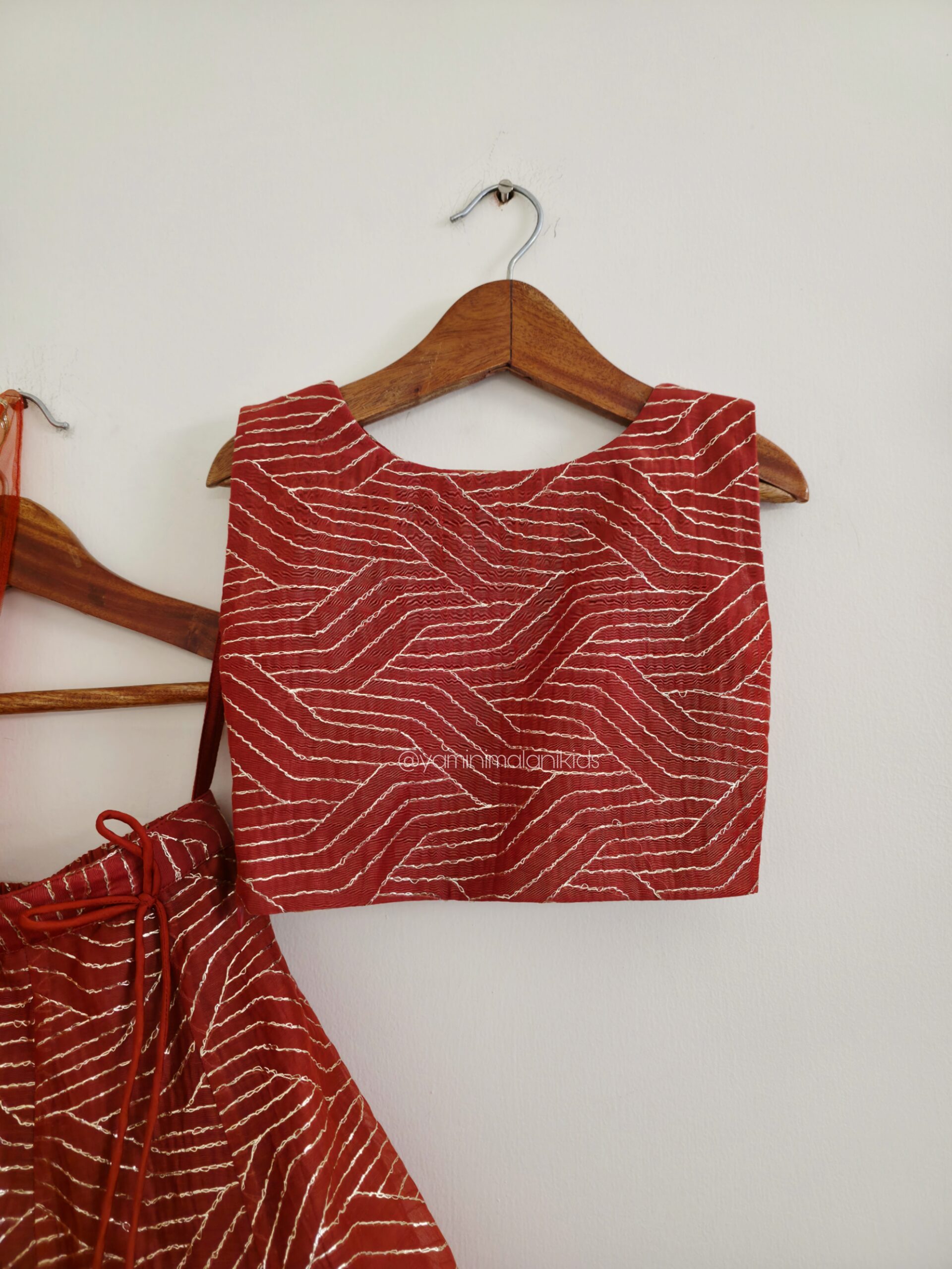 Rust Gota Lehenga - Image 5