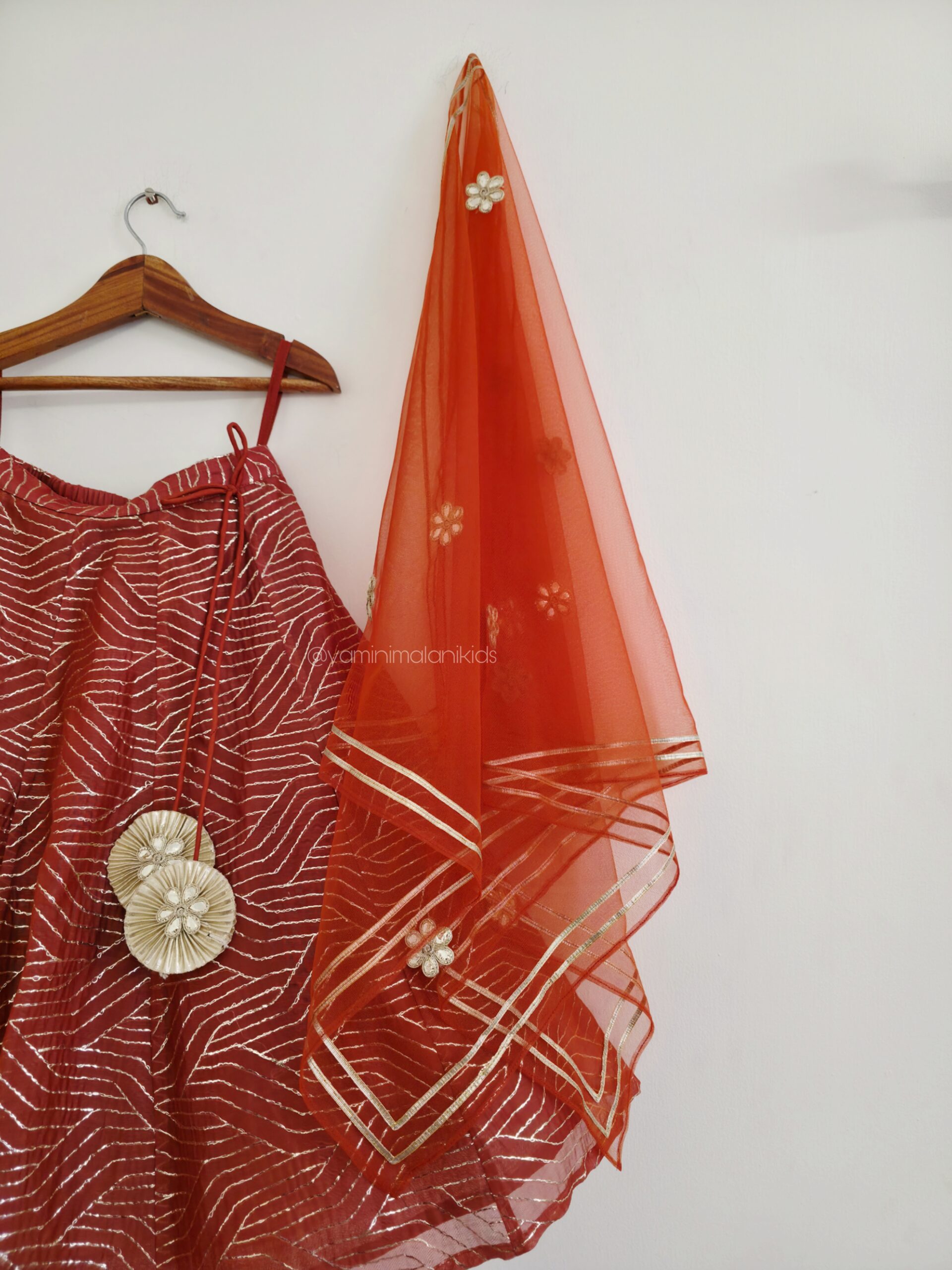 Rust Gota Lehenga - Image 3