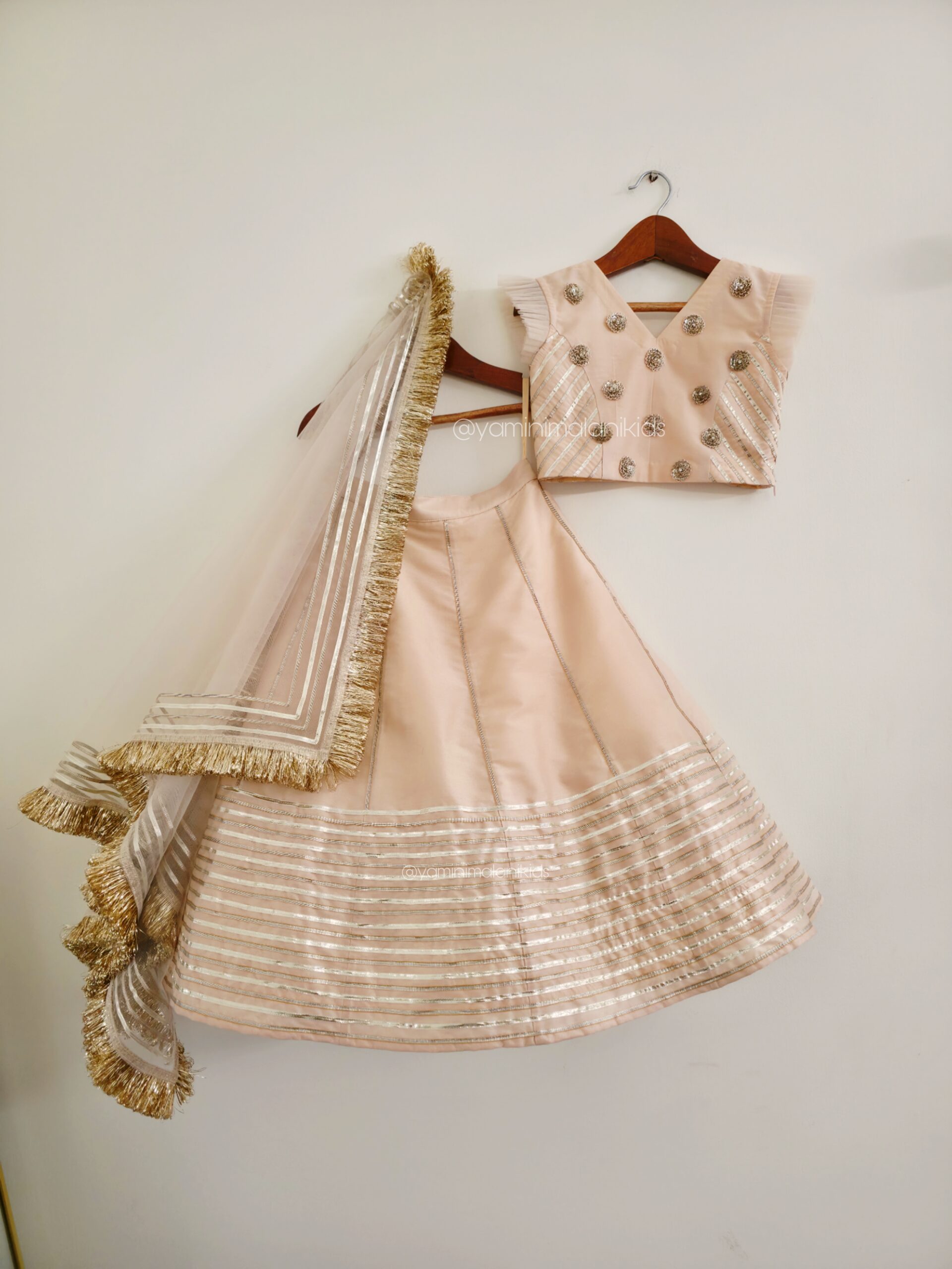 Dusty Peach Gota Lehenga