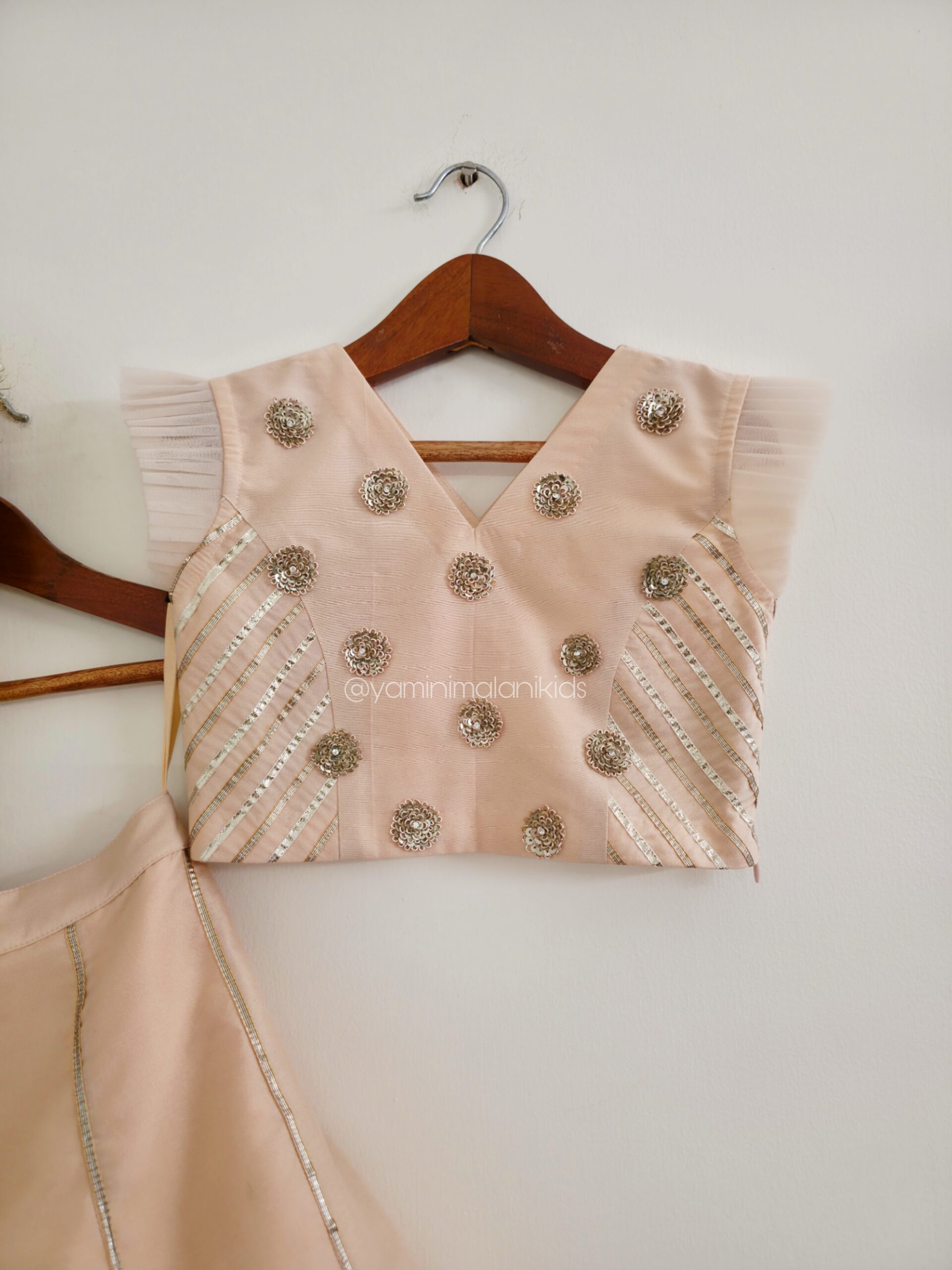 Dusty Peach Gota Lehenga - Image 3