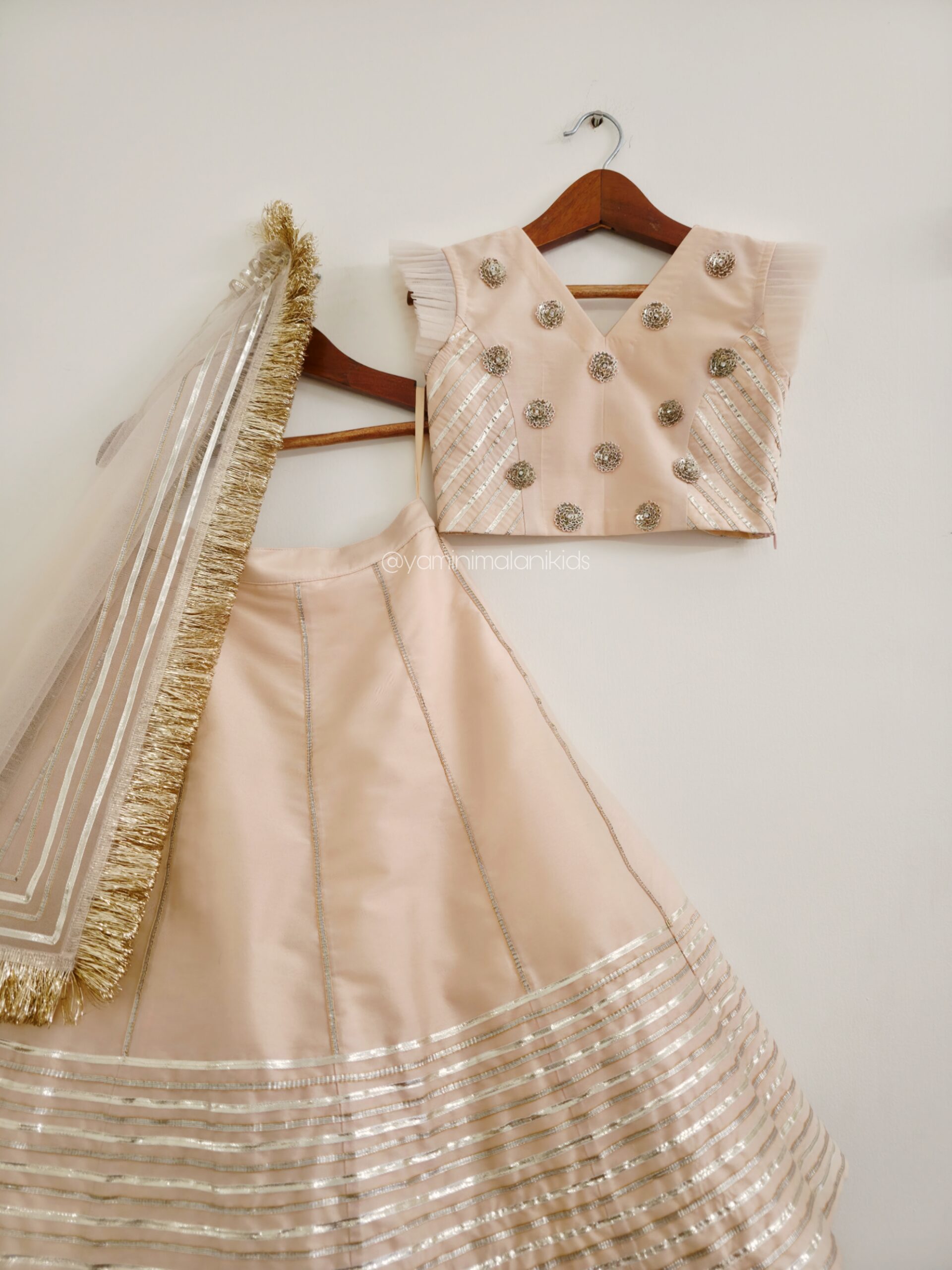 Dusty Peach Gota Lehenga - Image 4