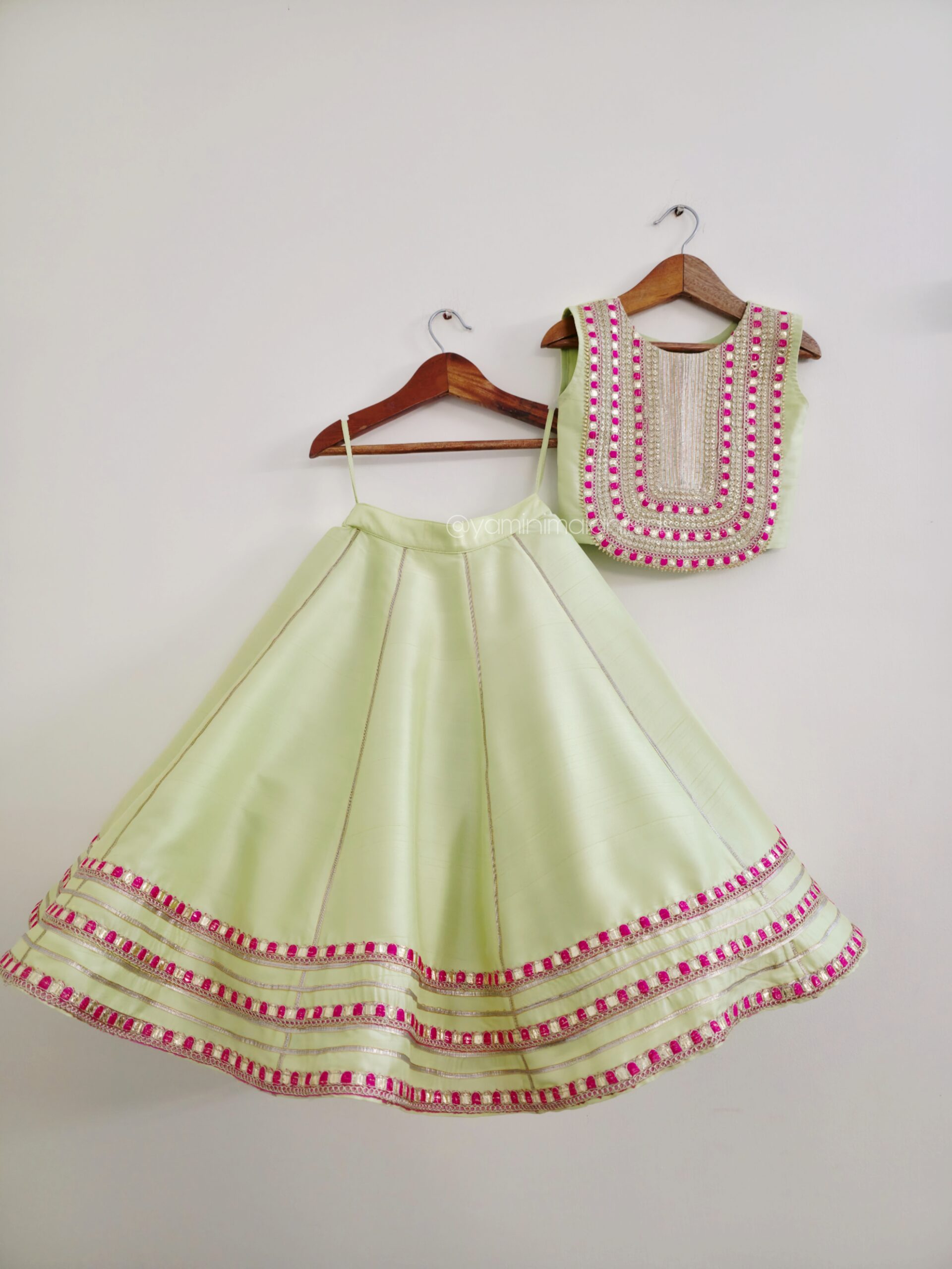 Pista Pink Laced Lehenga
