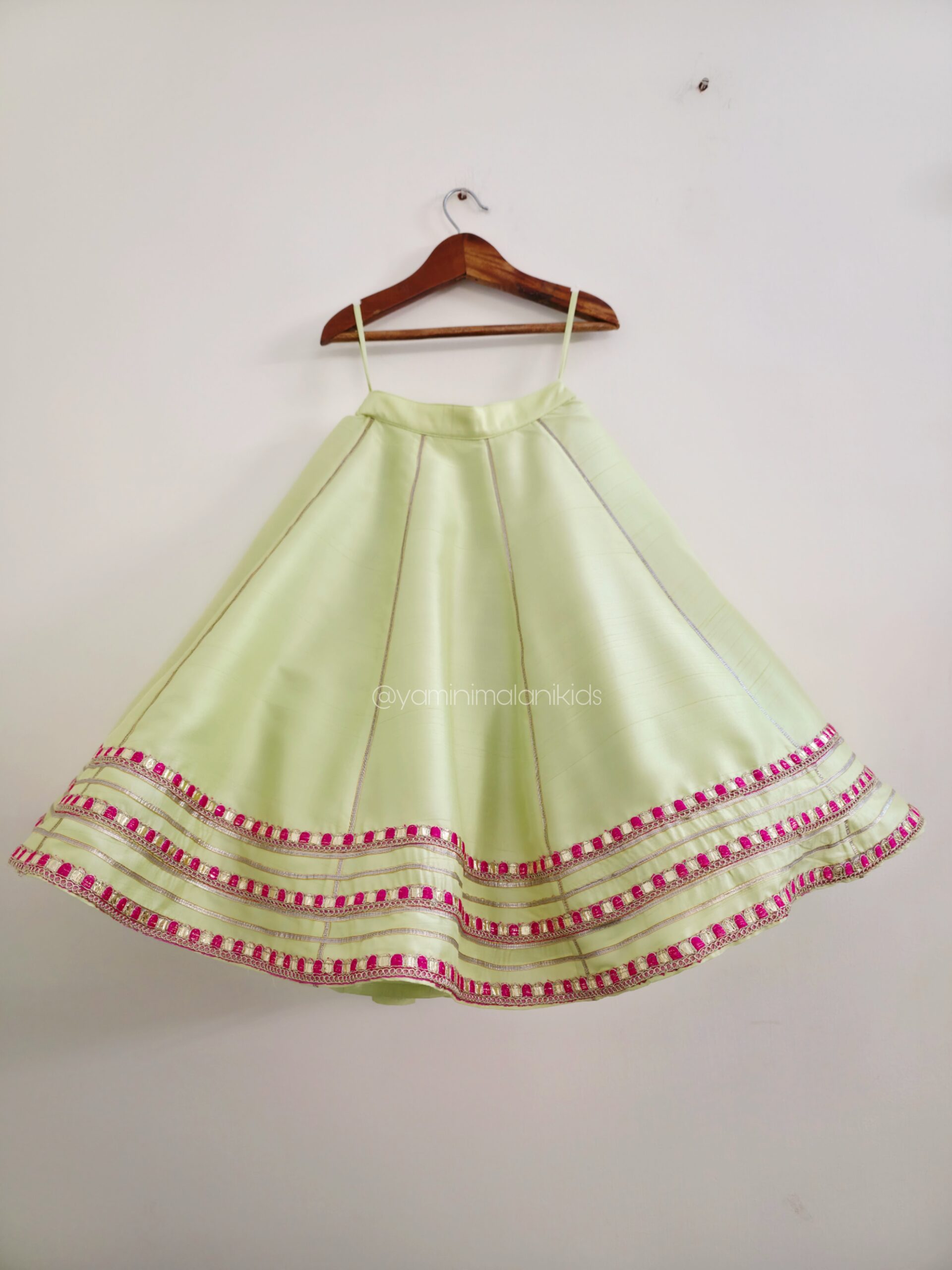 Pista Pink Laced Lehenga - Image 4