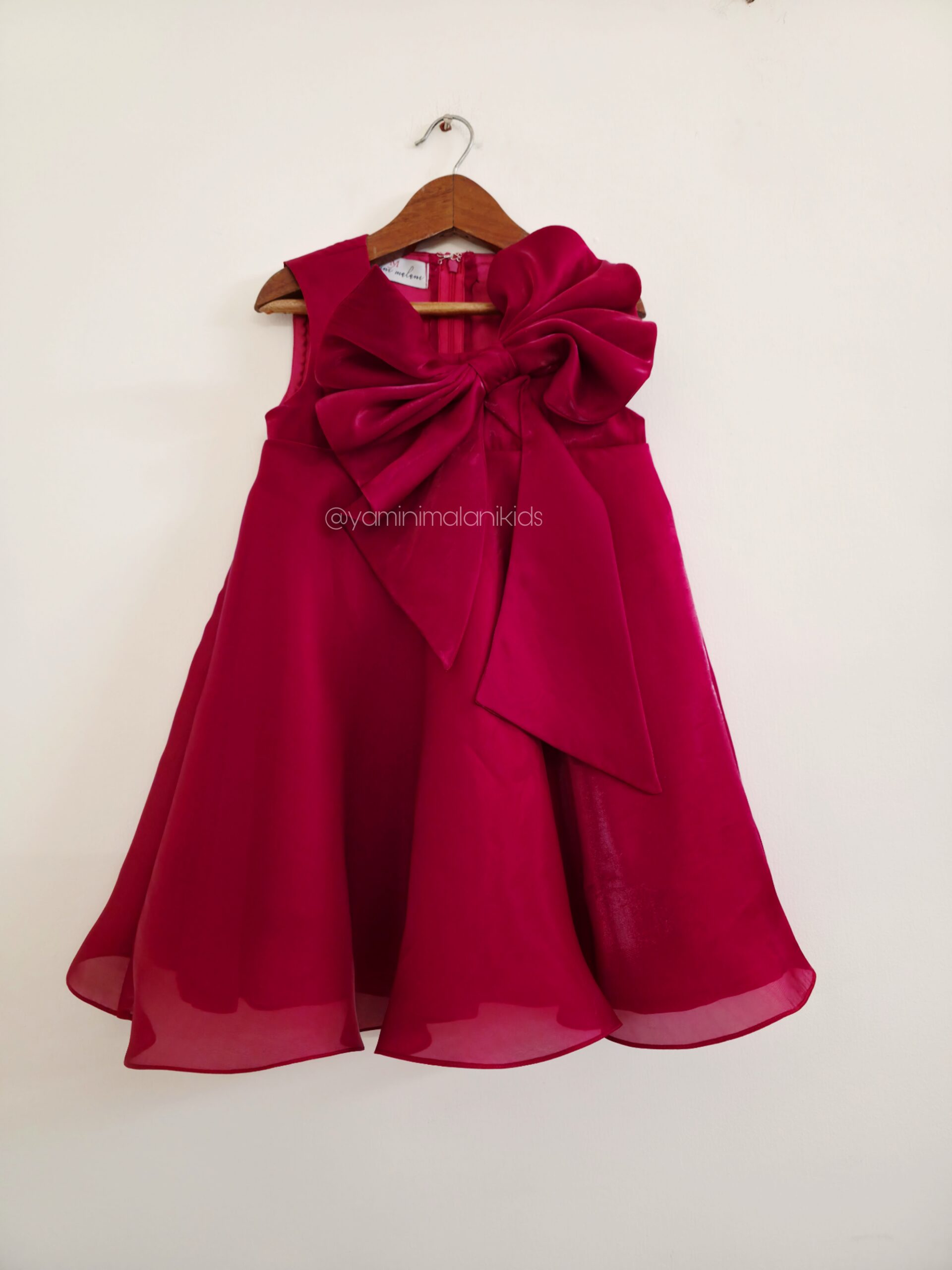 Cerise Pink Bow Dress