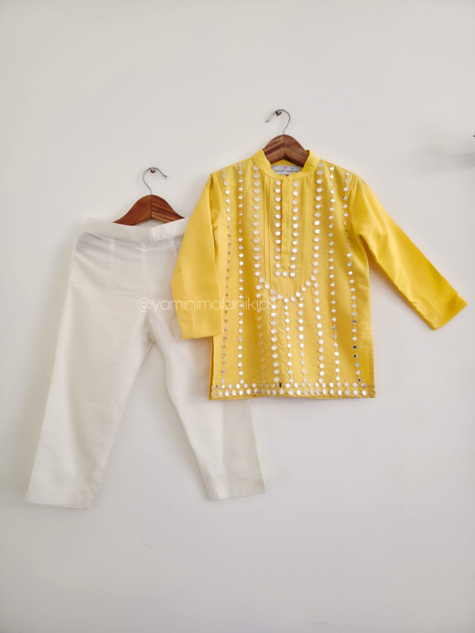 Yellow Mirrors Kurta Pants